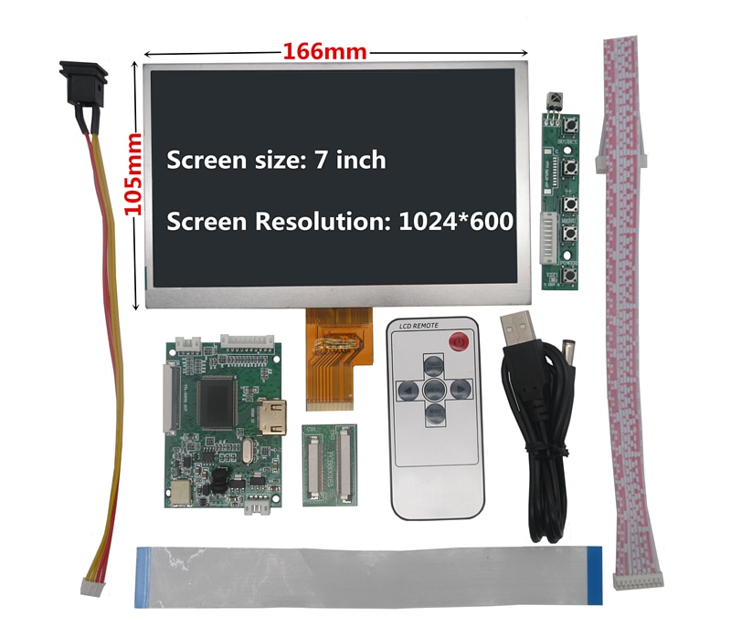 7 英寸 LCD 屏幕顯示顯示器,帶 HDMI 兼容驅動控制板,適用於 Raspberry Pi Banana/Oran