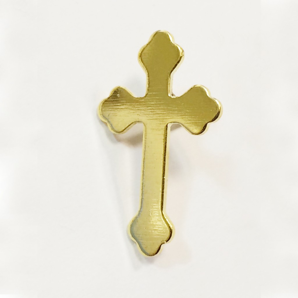 Jesusart 天主教聖物銀色花蕾型十字架胸針歐式皇家胸章胸章配飾西裝襯衫 蝦皮購物