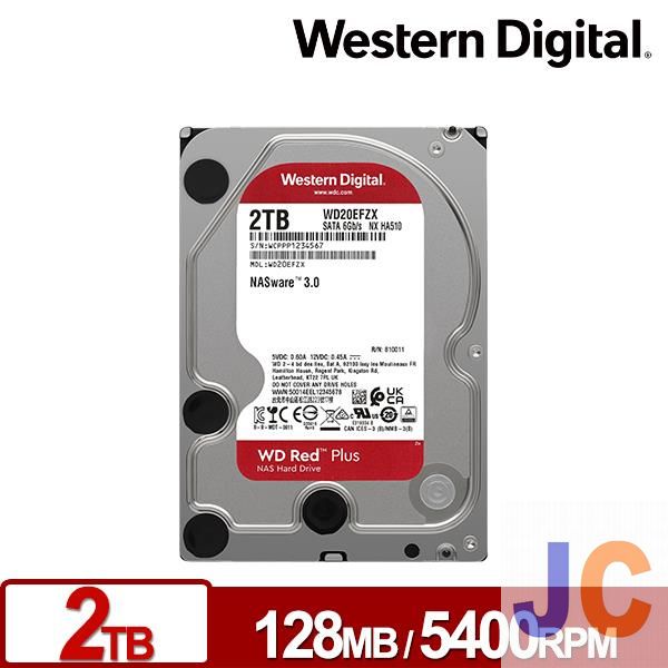 【現貨速出】WD 紅標Plus WD20EFZX 2TB 3.5吋 NAS硬碟