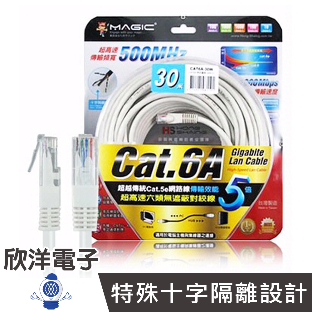 Magic 鴻象 網路線 超高速傳輸網路線 (CAT6A-30) 圓線 30M 30米 30公尺 RJ45 8P8C