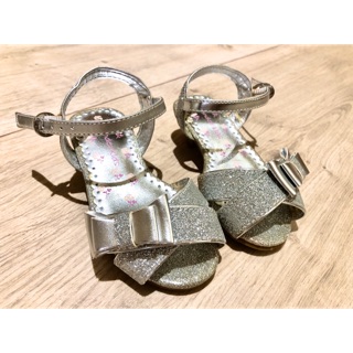 美國 wondrr kids 6號 女童 閃耀銀色涼鞋低跟鞋 氣質公主水晶鞋 幼兒園畢業花童喜酒表演全家福拍照
