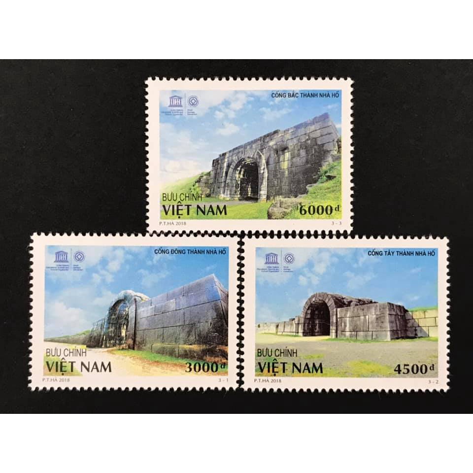 越南郵票 2018 世界文化遺產 西都城 無齒 有齒 -套票3全