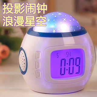 現貨🔥免運 投影鬧鐘學生用床頭靜音臥室可愛卡通電子鐘創意多功能兒童小鬧鐘