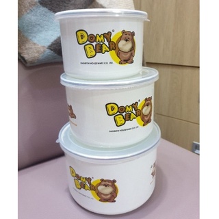 [全新] Domy Bear 多米小熊保鮮盒 便當盒 水果盒 三件組