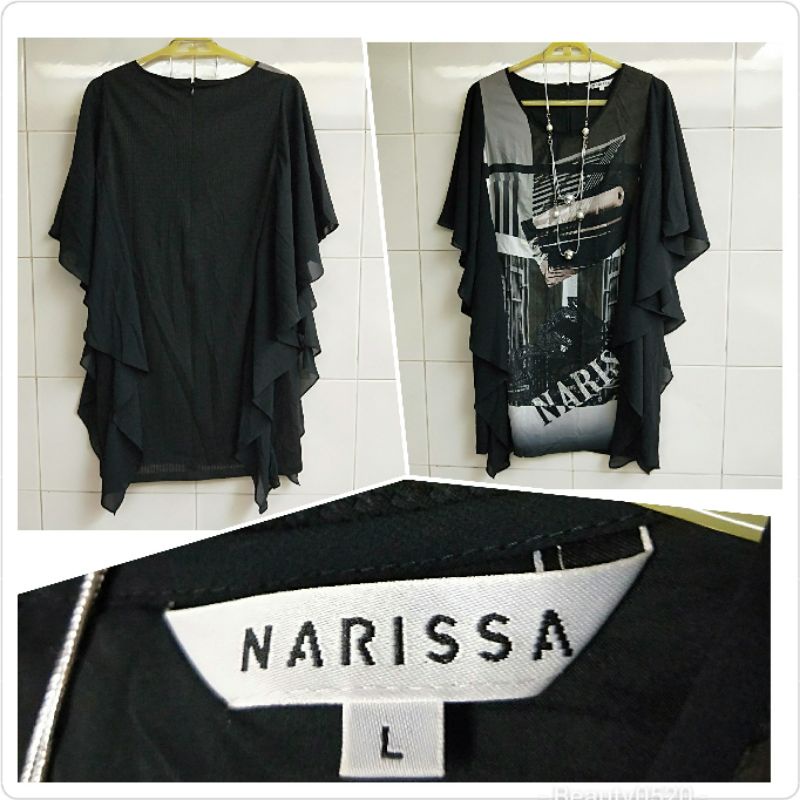 （出清）NARISSA黑色設計款蝴蝶洋裝-L