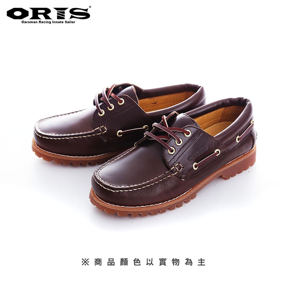 二手 ORIS 男款 真皮雷根經典帆船鞋 尺寸8號  (888A03 深咖啡)