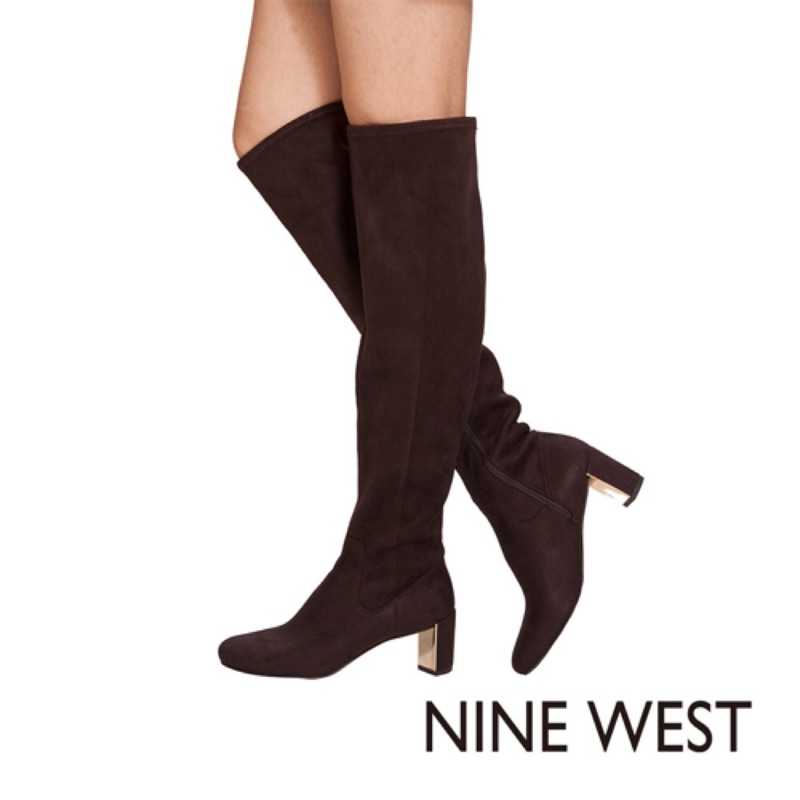 NINE WEST 金屬鞋跟長靴 雅緻咖 36號