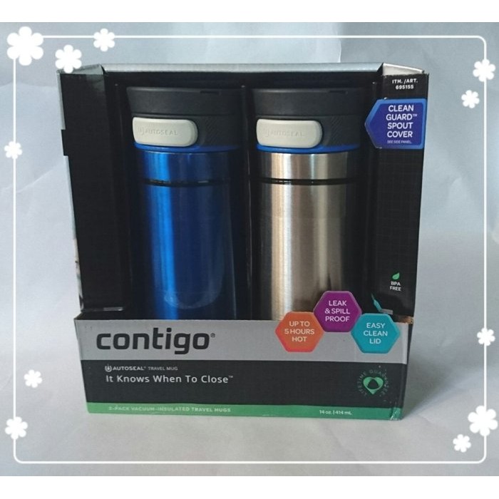 【雍容華貴】現貨美國Contigo® Midtown Travel Mug 不銹鋼真空保溫杯414ml,2入一組3色可挑