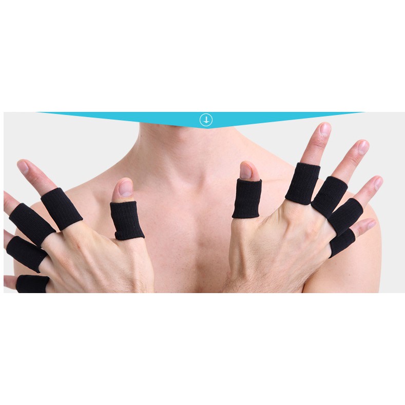 關節護指排球防護男加長型指籃球護手指套運動女保暖彈力護具 10個/組 顏色隨機