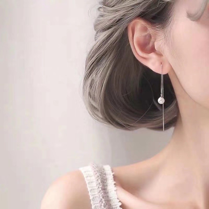 《現貨》香港正生銀飾 S925純銀 吊珍珠耳線 耳環 垂墜式耳環