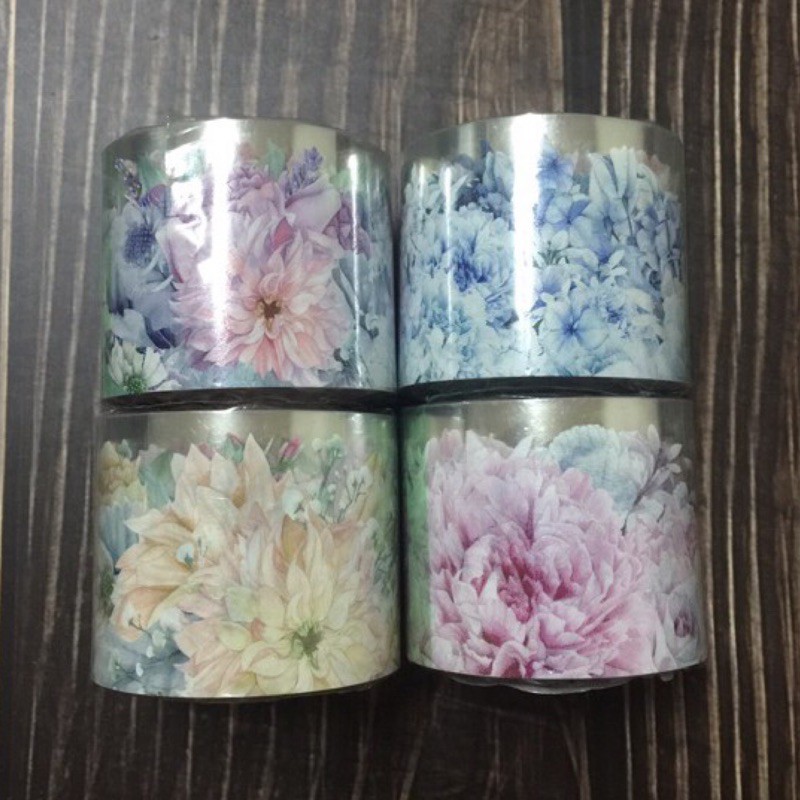 Kate S 全新整卷 黑蘿印象花眠花穹亮面pet膠帶白墨花草拉條裝飾背景 蝦皮購物