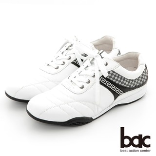 【bac】嚴選真皮 經典造型休閒賽車鞋 - 白色920-105