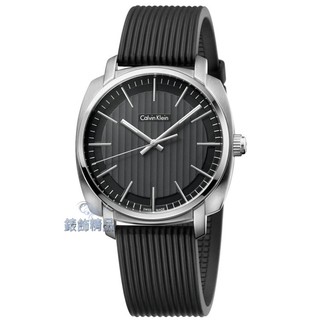 Calvin Klein CK K5M311D1手錶Highline平行系列 銀框黑面 橡膠錶帶 男錶【錶飾精品】