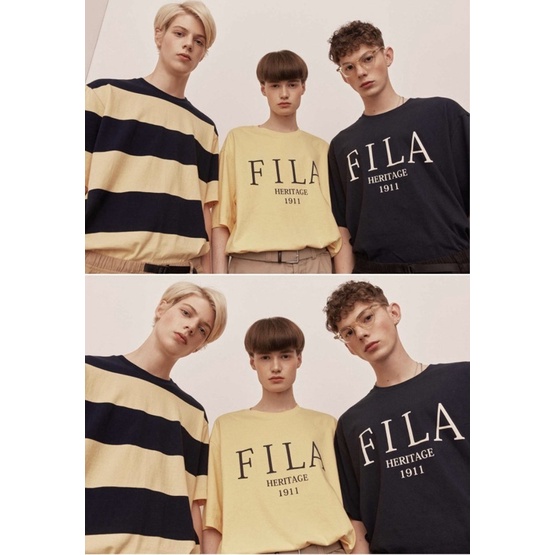正韓代購 Fila 2021春夏韓國限定文青小清新寬版t恤多色情侶裝 蝦皮購物