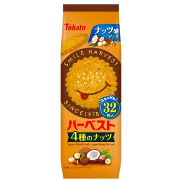 *貪吃熊*日本 東鳩 Tohato 微笑薄餅 4種綜合堅果風味 綜合堅果 綜合堅果薄餅 堅果 餅乾 微笑薄餅