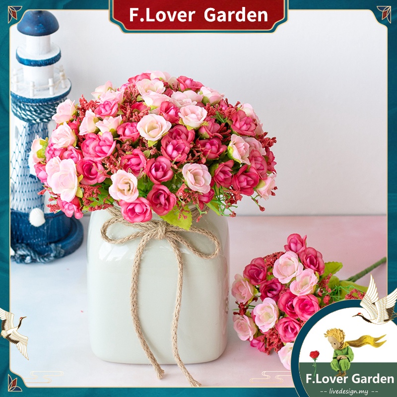 21 鑽石玫瑰人造花花束人造玫瑰假花婚禮家居裝飾 無花瓶 蝦皮購物