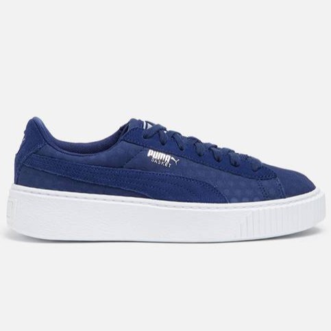 【小八】Puma Basket Platform W Blue Depths Denim 深藍 364102-02