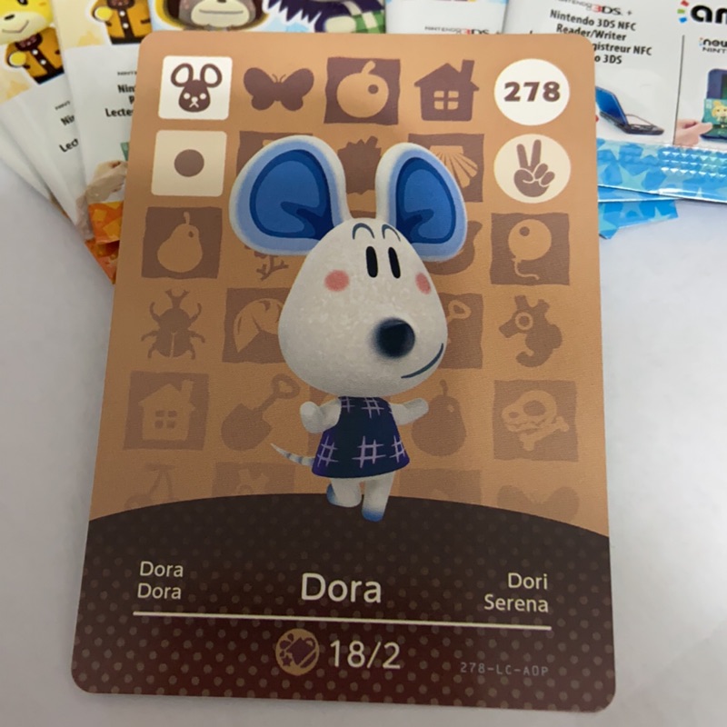 現貨 正版 動物森友會 動物之森 amiibo 卡片 No.278 Dora 老鼠 杜美 歐美版 2月18日