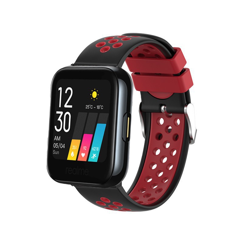 Realme Watch矽膠錶帶  錶帶 替換手腕帶 手錶帶 realme Watch智慧手錶 錶帶 雙色錶帶