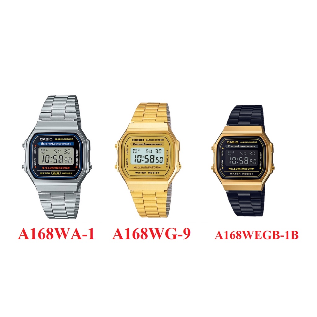 【八度空間】CASIO 復古造型金錶 經典百搭 A168 A168WA-1 A168WG-9 A168WEGB-1B