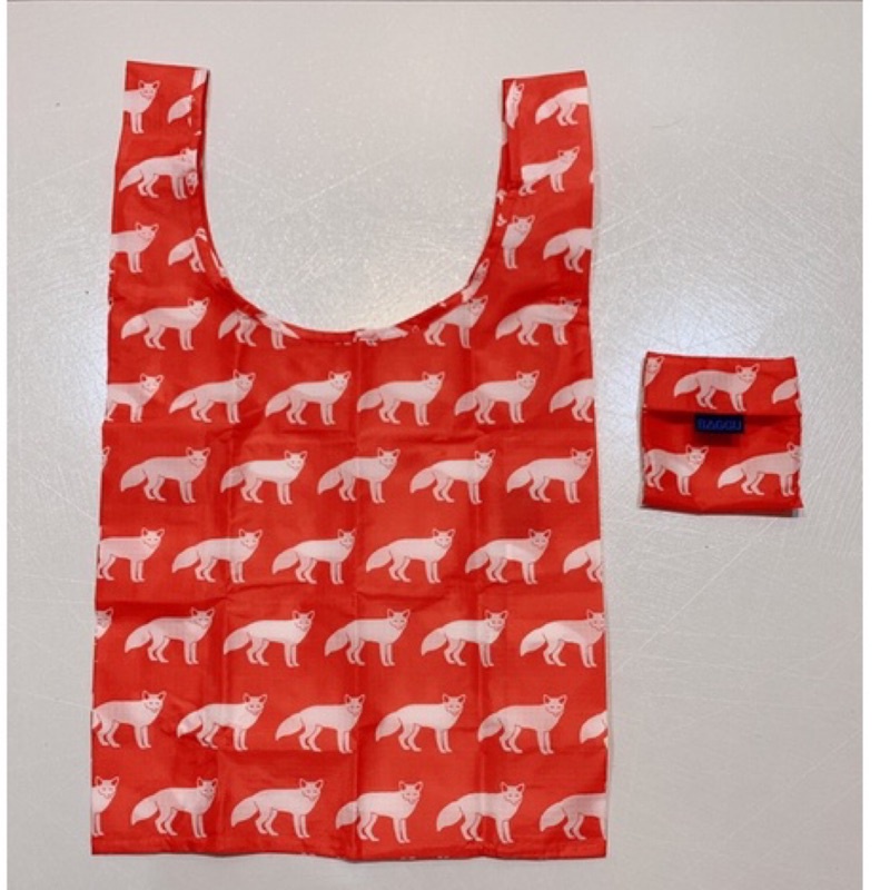 baggu 現貨 中尺寸 紅色 狐狸 環保購物袋 手提袋 可回收 環保袋 購物袋