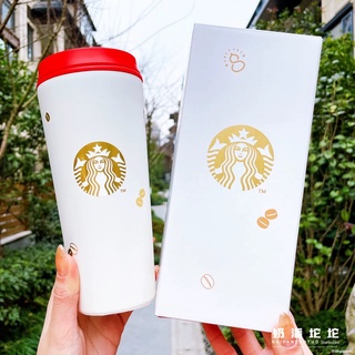 Starbucks官方正品！星巴克杯子2022虎年傳統Contigo雙飲口吸管暢飲不銹鋼隨行杯珍奶茶奶昔咖啡杯520ml