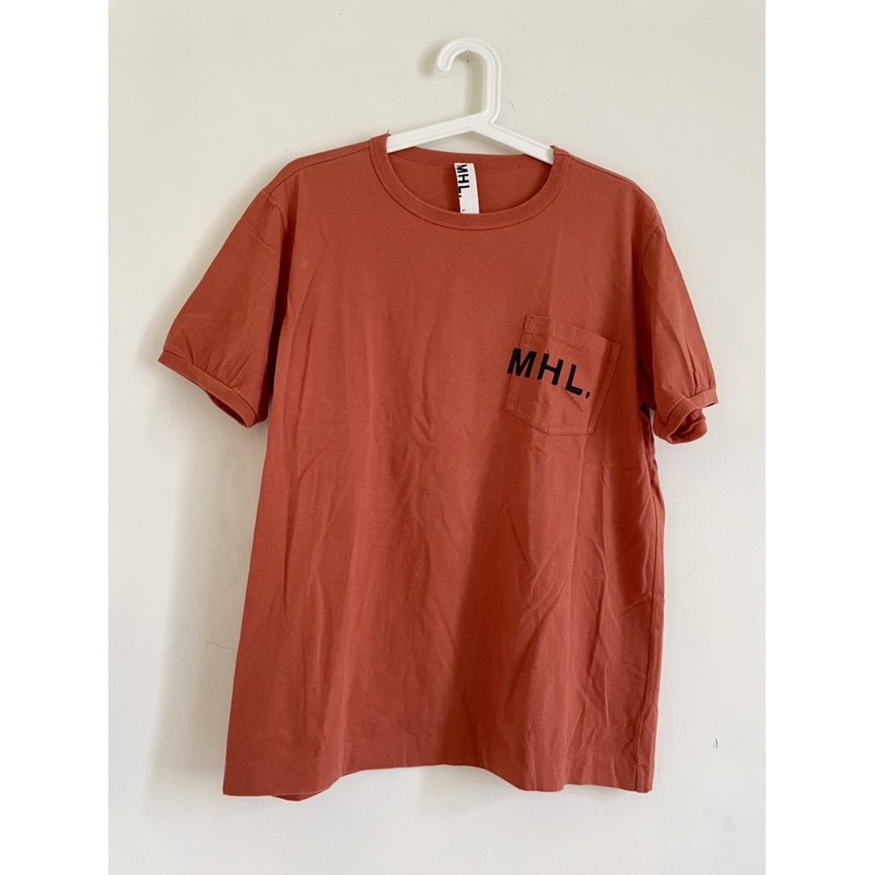 日本製 MHL 磚紅色經典口袋上衣 T 男版L size Margaret Howell