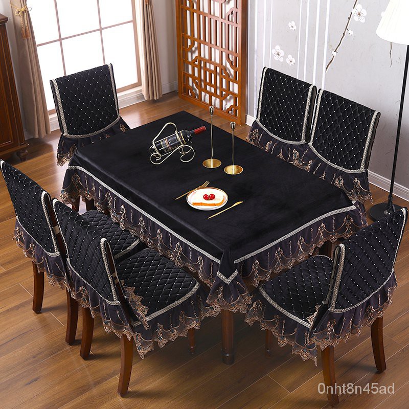 免運  中式餐椅墊桌布套裝茶几布長桌方桌圓桌罩家用紅木長餐桌椅墊套罩