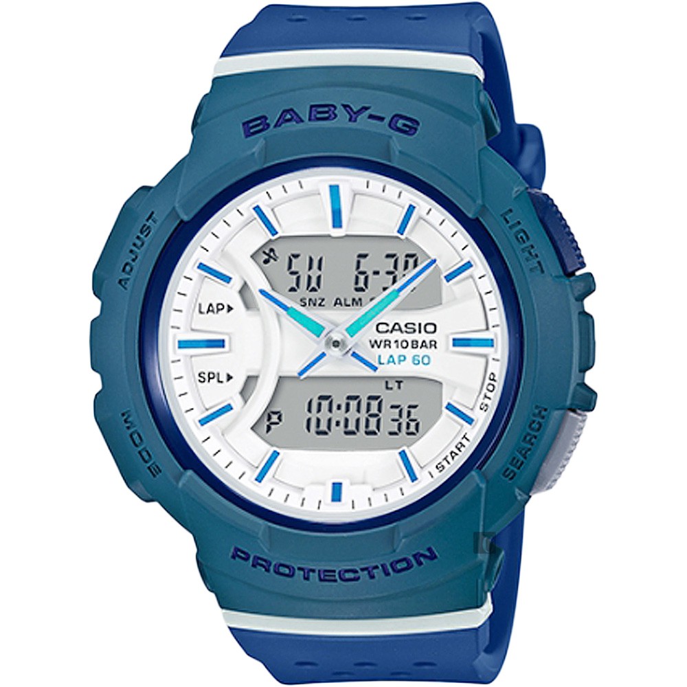 CASIO卡西歐 Baby-G 慢跑粉彩手錶-土耳其藍 BGA-240-2A2