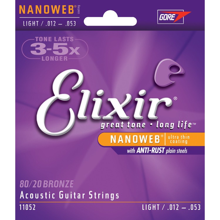 Elixir 吉他弦 EXXF 11052 NANOWEB 覆膜 黃銅 12-53 民謠吉他弦 木吉他弦