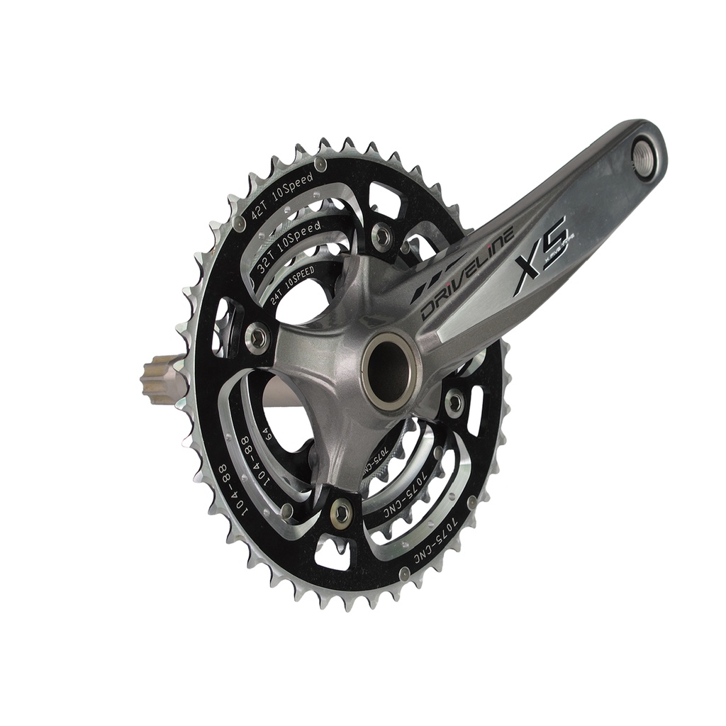 特價 DRIVELINE X5 一體式大盤 登山車 NC 黑色 大齒盤 42/32/24T 鈦色 170mm