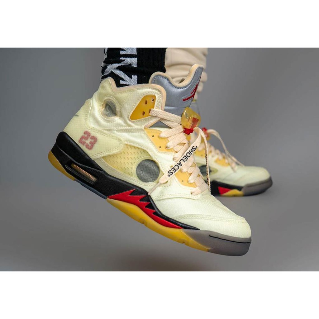 S.G OFF-WHITE x AIR JORDAN 5 Sail DH8565-100 白帆 白蟬翼 聯名 限量 男鞋