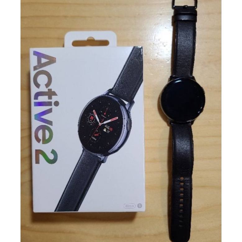 三星 SAMSUNG Galaxy watch active 2 GPS 藍牙智慧手錶不鏽鋼 44mm 午夜黑 R820
