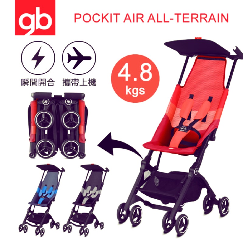 賠售 全新未拆 德國GB Pockit Air 網狀口袋推車 含收納袋+雨罩