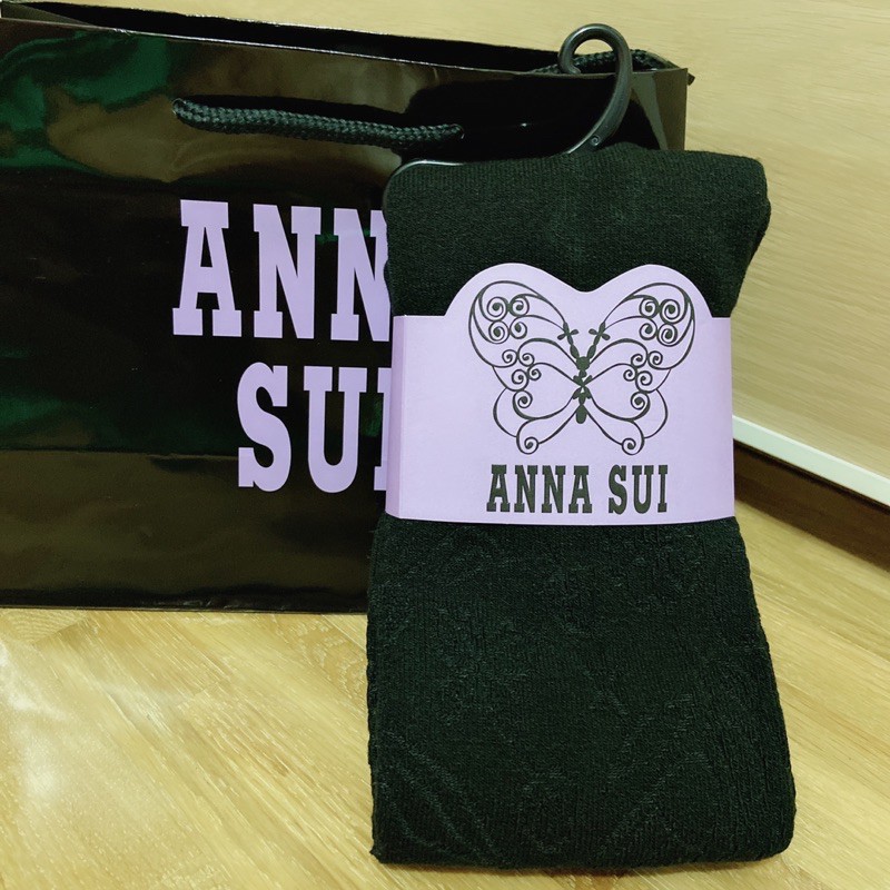 (全新/絕版正品) ANNA SUI  花蝶果漾厚褲襪(黑色)