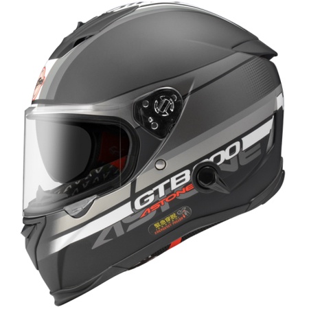 ASTONE GTB-800平光黑/AO10銀 全罩安全帽 GTB800 全罩式 內墨鏡 雙鏡片