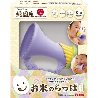 【馨baby】日本 People 新彩色米的喇叭咬舔玩具 (米製品玩具系列)