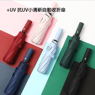 【X-BIKE】抗UV 小清新自動傘/晴雨兩用/防紫外線 105cm傘面 抗UV/抗風 XUB-S615 (兩入)