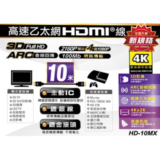 PX 大通 HD-10MX 高速乙太網HDMI線 10米