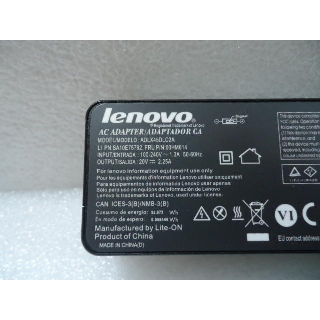 Lenovo 原廠  方頭帶針 20V 2.25A 45W 適配器 X230S X240 X250 X260