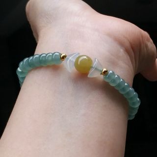 嗨，寶貝銀飾珠寶* 翡翠飾品☆保證緬甸玉A貨 18k金 高冰種晴水綠算盤珠翡翠 玻璃種白翡元寶翡翠 冰種黃翡翡翠手鍊