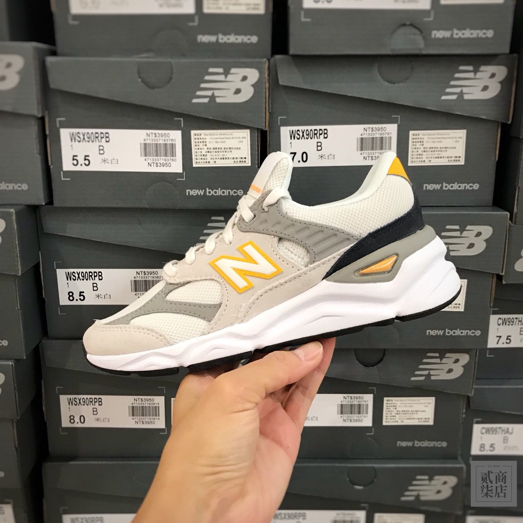 (貳柒商店) New Balance X90 女款 灰色 灰黃 復古 NB 慢跑鞋 麂皮 WSX90RPB