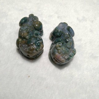 海洋碧玉 豼貅 H15 招財 海洋瑪瑙 天然石 半成品 DIY材料 天然水晶 串珠 水晶 稀有