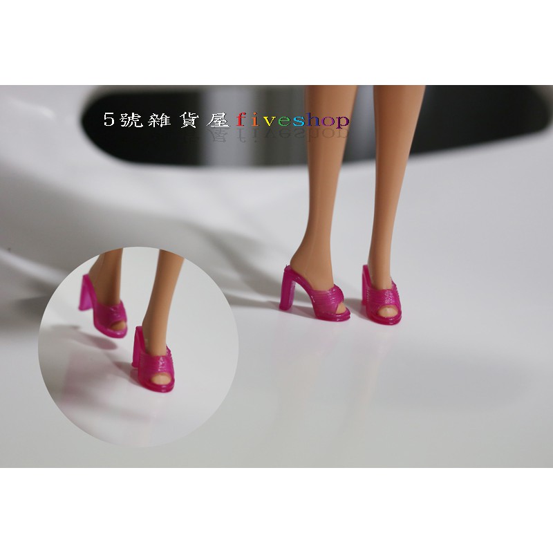 ５號雜貨屋＊(現貨~T036)芭比娃娃 高跟鞋 ~ 透明鞋 水晶鞋  芭比娃娃鞋子 Barbie