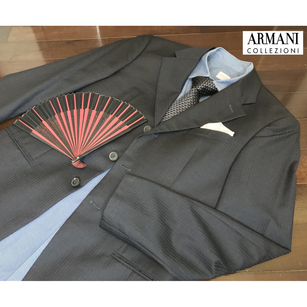 ARMANI COLLEZIONI 亞曼尼 全新黑色西裝 單排扣三顆