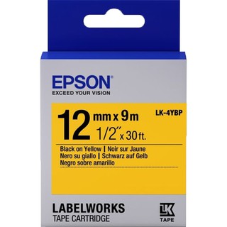 LK-4YBP EPSON 標籤帶 (黃底黑字/12mm) C53S654404