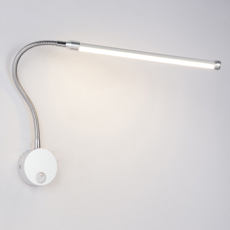 Led 軟管長壁燈可彎曲室內燈6w 閱讀燈床頭燈小夜燈家居墻壁客廳臥室床頭背景墻櫃檯射燈床頭壁燈彎管照明燈