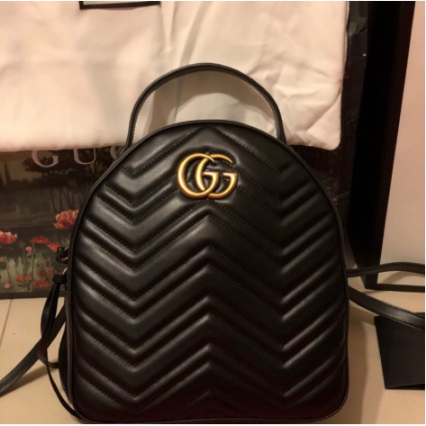 gg marmont quilted leather backpack