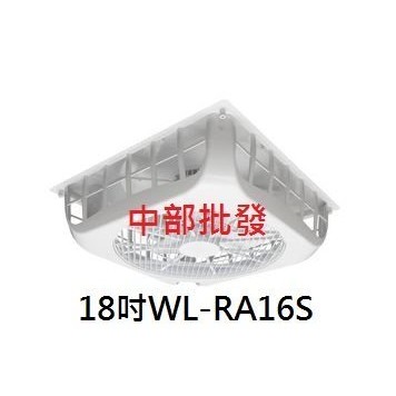 免運 威力 18吋WL-RA16S(WL-16) 超強風 節能扇輕鋼架專用電扇 排風機 天花板循環扇 另有16W 台灣製