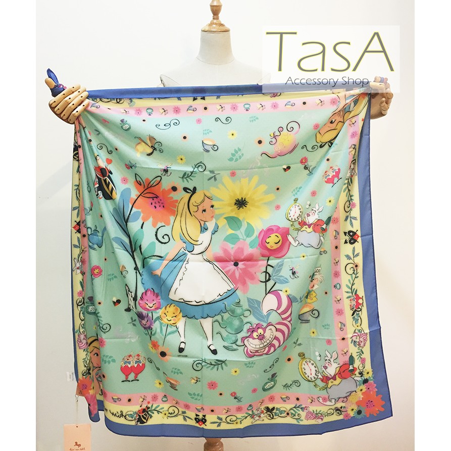 TasA Accessory-Kiss me doll泰國設計師品牌絲巾(現貨)-Disney系列 愛麗絲夢遊仙境款